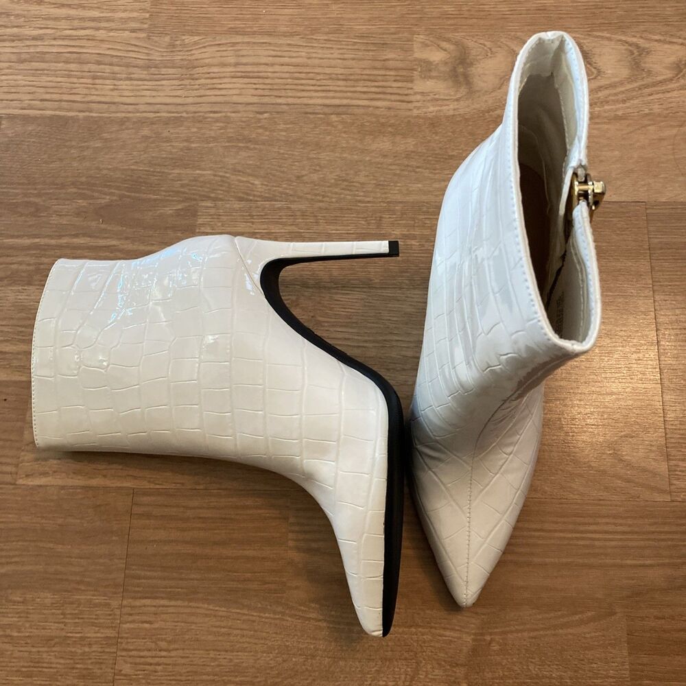 I.N.C. International Concepts Womens Sarishaa Zip Booties White Croc 7M - Picture 9 of 16